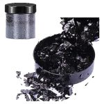 Escamas En Hoja Negro Papel Resina Epóxica Flake Uñas Foil