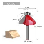 Fresa Madera Copiadora Angulo 45° Toma 1/4x5/8 Con Chaflán - Imagen 2