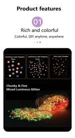 Pigmento Polvo Resina Uv 12+3 Glitter Fluorescente 20g C/u - Imagen 4