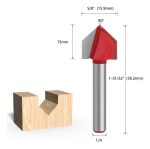 Fresa Ranura V 4un Vástago 1/4 6pcs 3/8 A 1 Pulgada - Imagen 4
