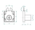 Cerradura O Chapa Puerta Corredera Armario Cilin. 19mm 1un - Imagen 3