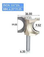 Fresa Madera Moldura Marcos 1/4*r9.5 Toma 1/4 Carburo Tungte - Imagen 2