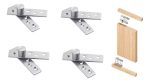 4pcs Bisagra Puerta Pivote Oculta Giratoria Inox